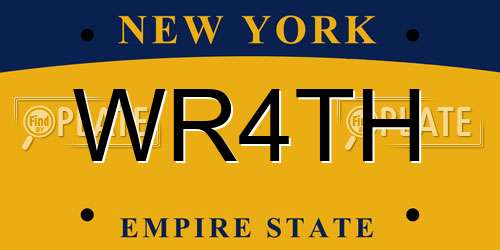 WR4TH New York License Plate