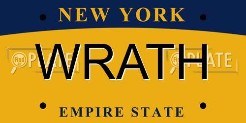 WRATH New York License Plate