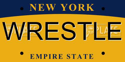 WRESTLE New York License Plate