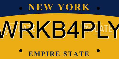 WRKB4PLY New York License Plate