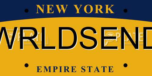 WRLDSEND New York License Plate