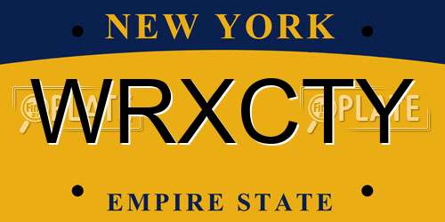 WRXCTY New York License Plate