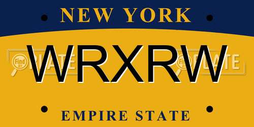 WRXRW New York License Plate