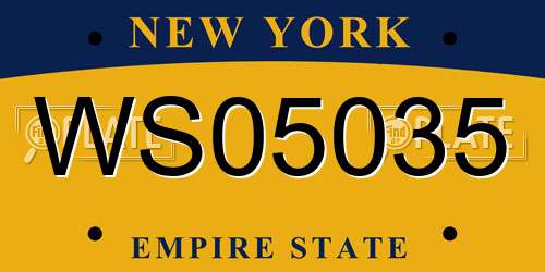 WS05035 New York License Plate