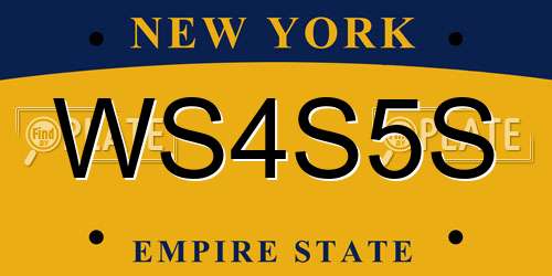 WS4S5S New York License Plate