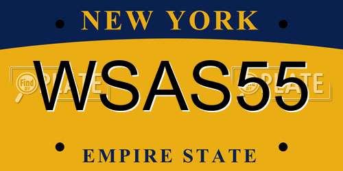WSAS55 New York License Plate