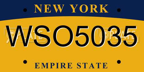 WSO5035 New York License Plate
