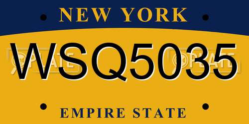 WSQ5035 New York License Plate