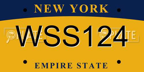 WSS124 New York License Plate