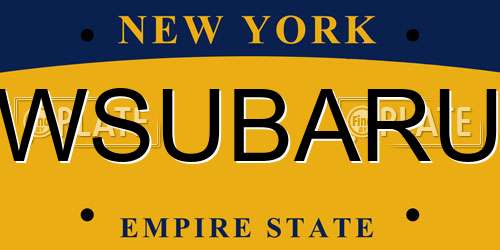 WSUBARU New York License Plate