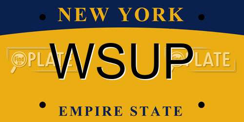 WSUP New York License Plate