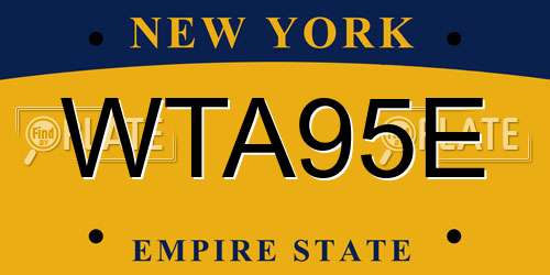 WTA95E New York License Plate