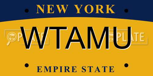 WTAMU New York License Plate
