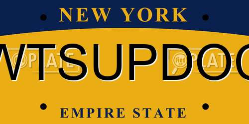 WTSUPDOC New York License Plate