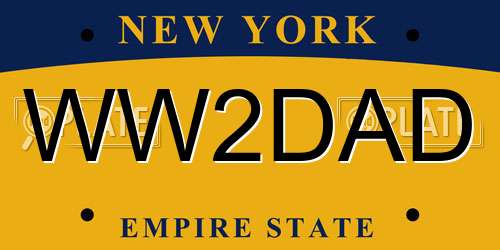 WW2DAD New York License Plate