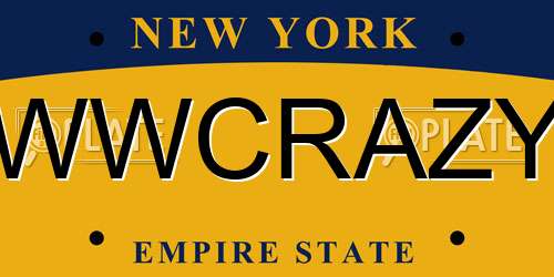 WWCRAZY New York License Plate