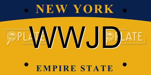 WWJD New York License Plate