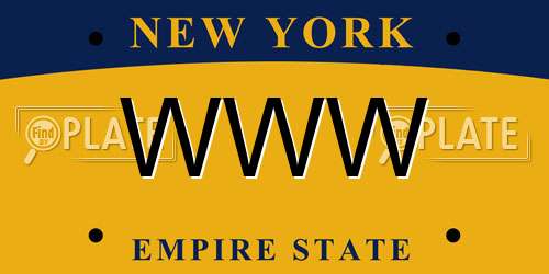 WWW New York License Plate