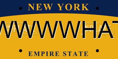 WWWWHAT New York License Plate