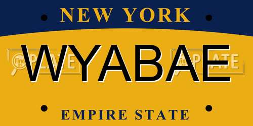 WYABAE New York License Plate