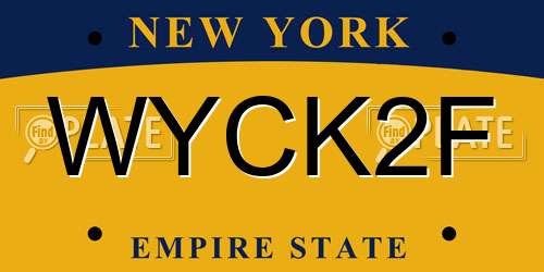 WYCK2F New York License Plate