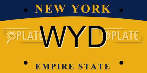 WYD New York License Plate