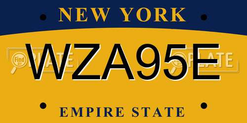 WZA95E New York License Plate