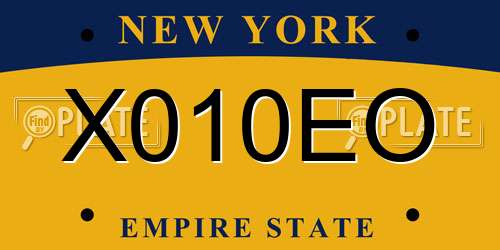 X010EO New York License Plate