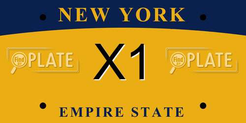 X1 New York License Plate