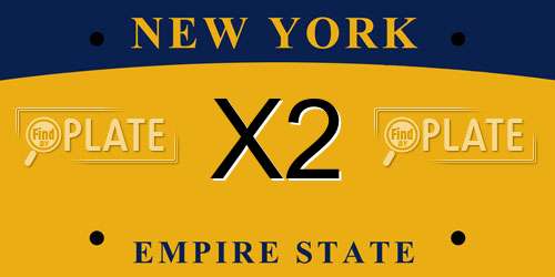 X2 New York License Plate
