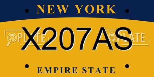 X207AS New York License Plate
