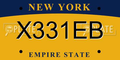X331EB New York License Plate