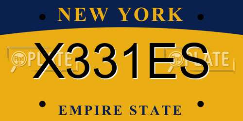 X331ES New York License Plate