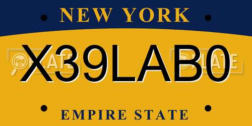 X39LAB0 New York License Plate