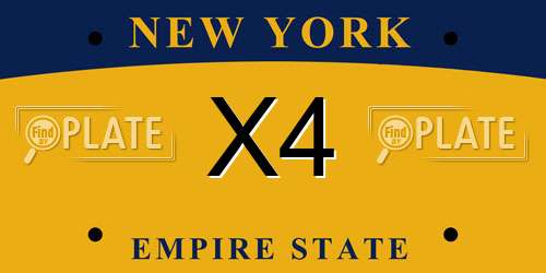 X4 New York License Plate