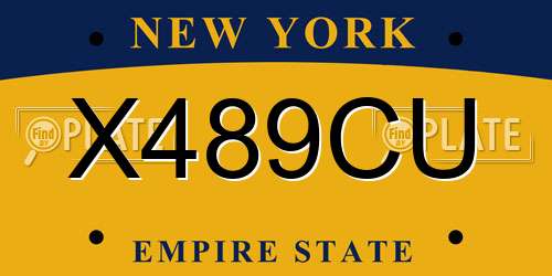 X489CU New York License Plate