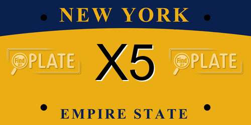 X5 New York License Plate