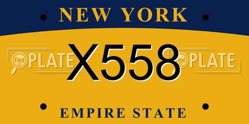 X558 New York License Plate