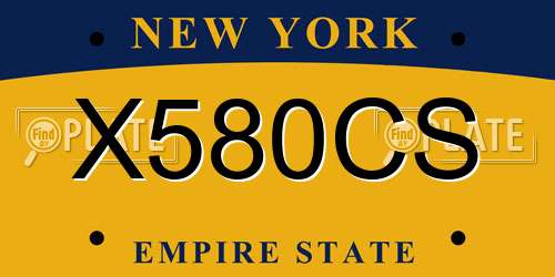 X580CS New York License Plate