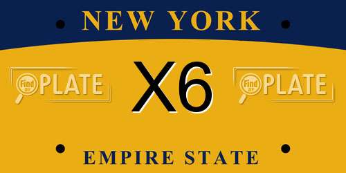 X6 New York License Plate