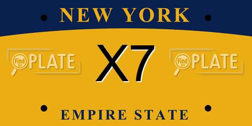X7 New York License Plate