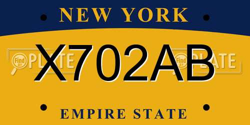 X702AB New York License Plate