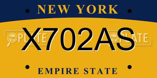X702AS New York License Plate