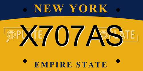 X707AS New York License Plate