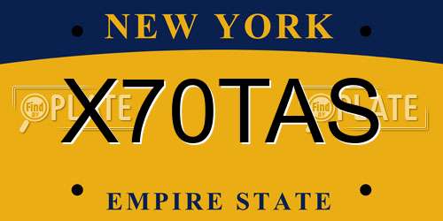 X70TAS New York License Plate