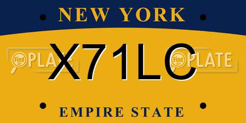 X71LC New York License Plate