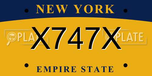 X747X New York License Plate
