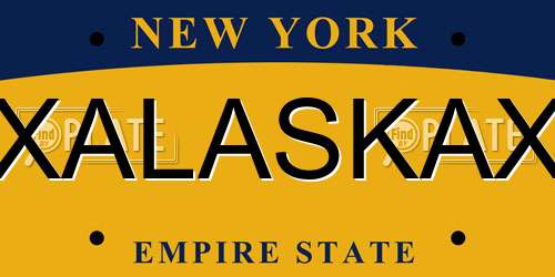 XALASKAX New York License Plate