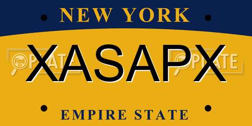XASAPX New York License Plate