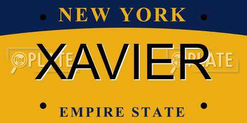 XAVIER New York License Plate